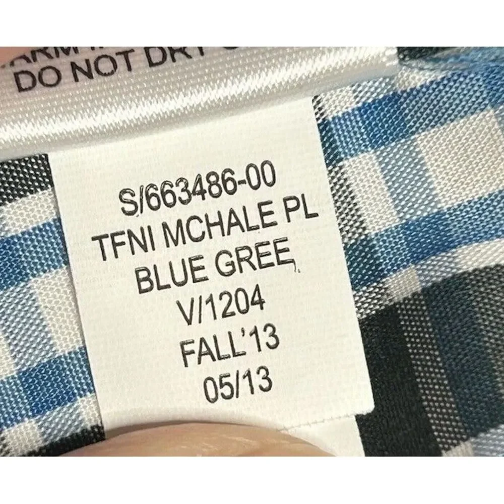 Banana Republic‎ Mens Tailored Fit Medium Long Sleeve Blue Plaid Button Up Shirt